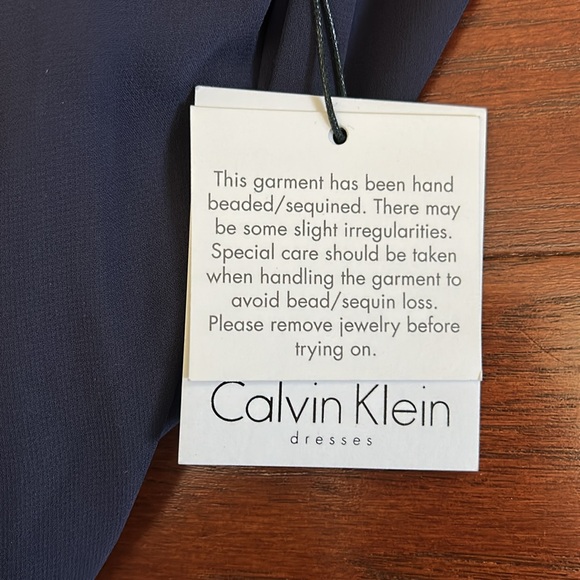 Kevin Klain HALTER PLEATED CROSS NECK NAVY GOWN DRESS sz 8 - Picture 11 of 13